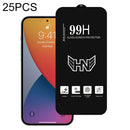 25 PCS High Aluminum Large Arc Full Screen Tempered Glass Film For iPhone 14