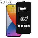 25 PCS High Aluminum Large Arc Full Screen Tempered Glass Film For iPhone 14 Pro Max
