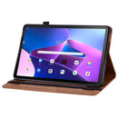 For Lenovo Tab M10 10.1 3rd Gen Skin Feel Solid Color Zipper Leather Tablet Case(Brown)