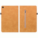For Lenovo Tab M10 10.1 3rd Gen Skin Feel Solid Color Zipper Leather Tablet Case(Yellow)