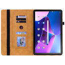 For Lenovo Tab M10 10.1 3rd Gen Skin Feel Solid Color Zipper Leather Tablet Case(Yellow)