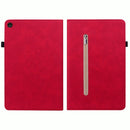 For Lenovo Tab M10 10.1 3rd Gen Skin Feel Solid Color Zipper Leather Tablet Case(Red)