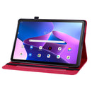 For Lenovo Tab M10 10.1 3rd Gen Skin Feel Solid Color Zipper Leather Tablet Case(Red)