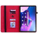 For Lenovo Tab M10 10.1 3rd Gen Skin Feel Solid Color Zipper Leather Tablet Case(Red)