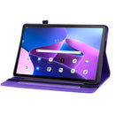 For Lenovo Tab M10 10.1 3rd Gen Skin Feel Solid Color Zipper Leather Tablet Case(Purple)