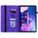 For Lenovo Tab M10 10.1 3rd Gen Skin Feel Solid Color Zipper Leather Tablet Case(Purple)