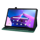 For Lenovo Tab M10 10.1 3rd Gen Skin Feel Solid Color Zipper Leather Tablet Case(Green)