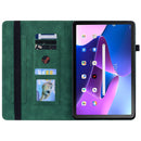For Lenovo Tab M10 10.1 3rd Gen Skin Feel Solid Color Zipper Leather Tablet Case(Green)
