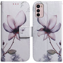 For Motorola Moto G42 Coloured Drawing Leather Phone Case(Magnolia Flower)