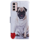 For Motorola Moto G42 Coloured Drawing Leather Phone Case(Pug)