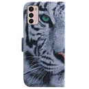 For Motorola Moto G42 Coloured Drawing Leather Phone Case(Tiger)