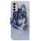For Motorola Moto G42 Coloured Drawing Leather Phone Case(White Wolf)