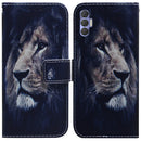 For Tecno Spark 8 Pro Coloured Drawing Leather Phone Case(Lion)