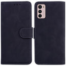 For Motorola Moto G42 Skin Feel Pure Color Flip Leather Phone Case(Black)