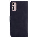 For Motorola Moto G42 Skin Feel Pure Color Flip Leather Phone Case(Black)