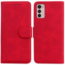 For Motorola Moto G42 Skin Feel Pure Color Flip Leather Phone Case(Red)
