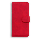 For Motorola Moto G42 Skin Feel Pure Color Flip Leather Phone Case(Red)