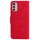 For Motorola Moto G42 Skin Feel Pure Color Flip Leather Phone Case(Red)