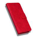 For Motorola Moto G42 Skin Feel Pure Color Flip Leather Phone Case(Red)