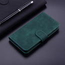 For Motorola Moto G42 Skin Feel Pure Color Flip Leather Phone Case(Green)