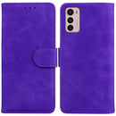 For Motorola Moto G42 Skin Feel Pure Color Flip Leather Phone Case(Purple)