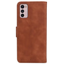 For Motorola Moto G42 Skin Feel Pure Color Flip Leather Phone Case(Brown)
