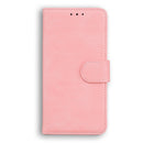 For Motorola Moto G42 Skin Feel Pure Color Flip Leather Phone Case(Pink)