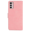 For Motorola Moto G42 Skin Feel Pure Color Flip Leather Phone Case(Pink)