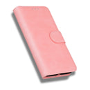 For Motorola Moto G42 Skin Feel Pure Color Flip Leather Phone Case(Pink)