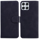 For Honor X8 Skin Feel Pure Color Flip Leather Phone Case(Black)