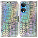 For Honor X7 Colorful Magnetic Buckle Leather Phone Case(Silver)