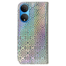 For Honor X7 Colorful Magnetic Buckle Leather Phone Case(Silver)