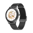 AK35 1.32 inch IPS Color Screen Smart Watch, Support Sleep Monitoring/Blood Oxygen Monitoring(Black Steel Watch Band)