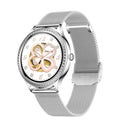 AK35 1.32 inch IPS Color Screen Smart Watch, Support Sleep Monitoring/Blood Oxygen Monitoring(Silver Steel Watch Band)