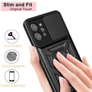 For OPPO Realme C31 Sliding Camera Cover Design TPU+PC Phone Case(Black)