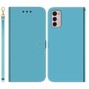 For Motorola Moto G42 Imitated Mirror Surface Horizontal Flip Leather Phone Case(Blue)