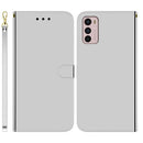 For Motorola Moto G42 Imitated Mirror Surface Horizontal Flip Leather Phone Case(Silver)