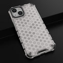 Lanyard Honeycomb Phone Case For iPhone 14(White)