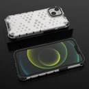 Lanyard Honeycomb Phone Case For iPhone 14(White)