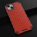 Lanyard Honeycomb Phone Case For iPhone 14(Red)