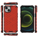 Lanyard Honeycomb Phone Case For iPhone 14(Red)