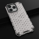 Lanyard Honeycomb Phone Case For iPhone 14 Pro(White)