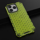 Lanyard Honeycomb Phone Case For iPhone 14 Pro(Green)