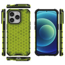 Lanyard Honeycomb Phone Case For iPhone 14 Pro(Green)