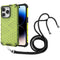 Lanyard Honeycomb Phone Case For iPhone 14 Pro(Green)
