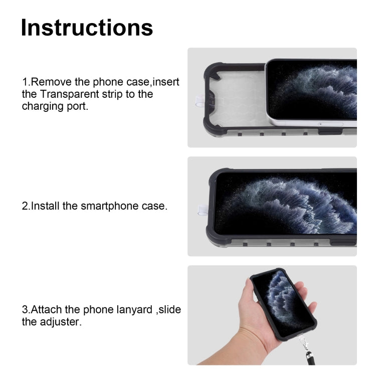 Lanyard Honeycomb Phone Case For iPhone 14 Pro(Black)