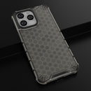 Lanyard Honeycomb Phone Case For iPhone 14 Pro Max(Black)
