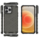 Lanyard Honeycomb Phone Case For iPhone 14 Pro Max(Black)