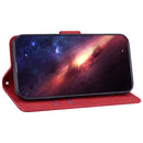 Geometric Embossed Leather Phone Case For iPhone 14 Max(Red)