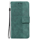 Geometric Embossed Leather Phone Case For iPhone 14 Max(Green)